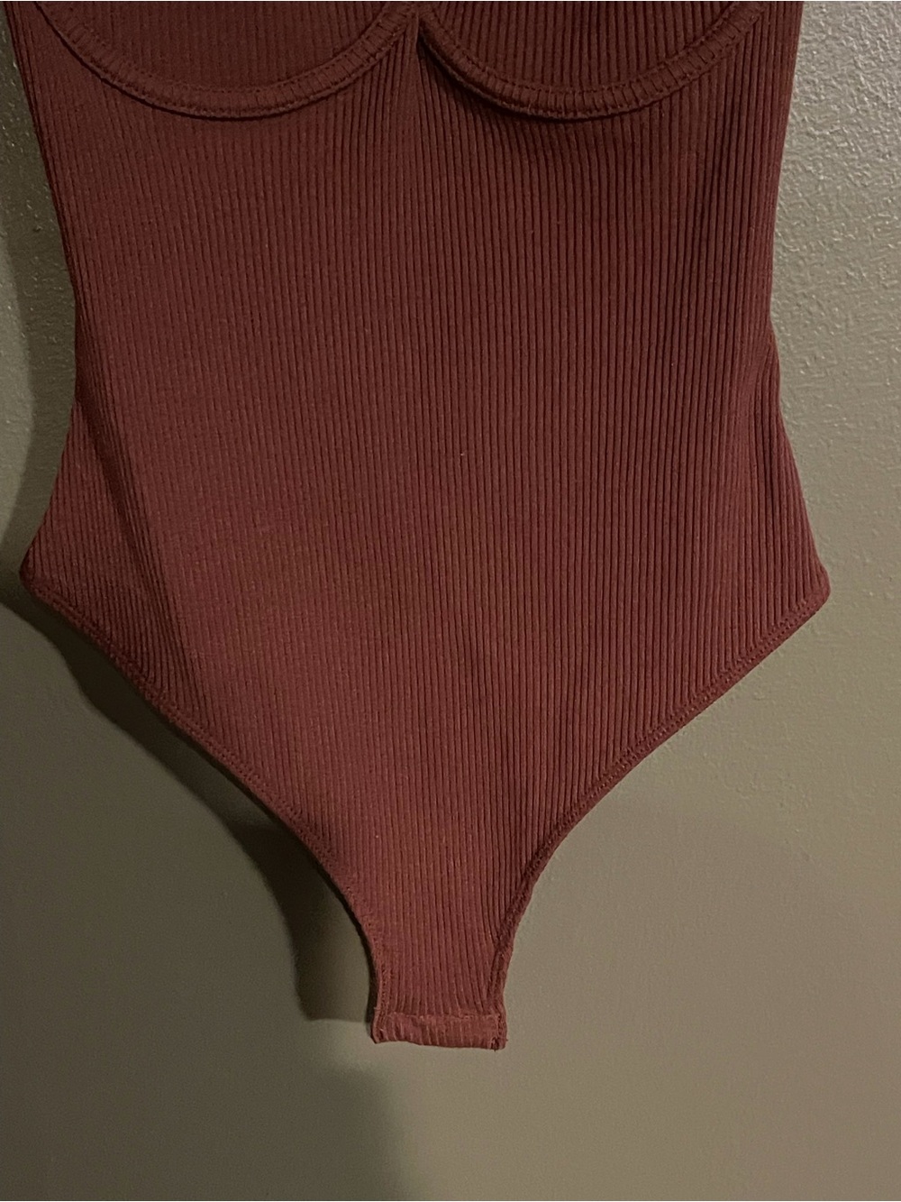 Free People Intimately Bodysuit S Brown In The City Underwire Ribbed Corset Top - Picture 5 of 11